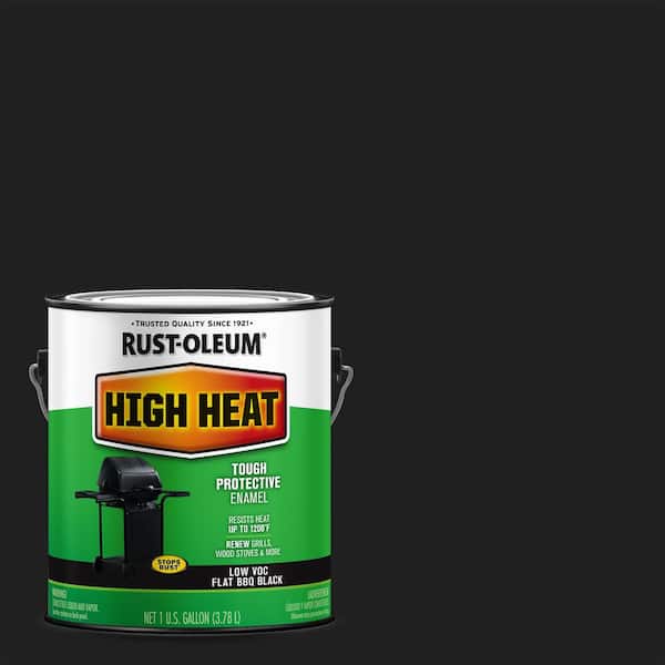 Rust-Oleum Specialty 1 gal. High Heat Flat Bar-B-Que Black Low VOC Enamel Interior/Exterior Paint (2-Pack)