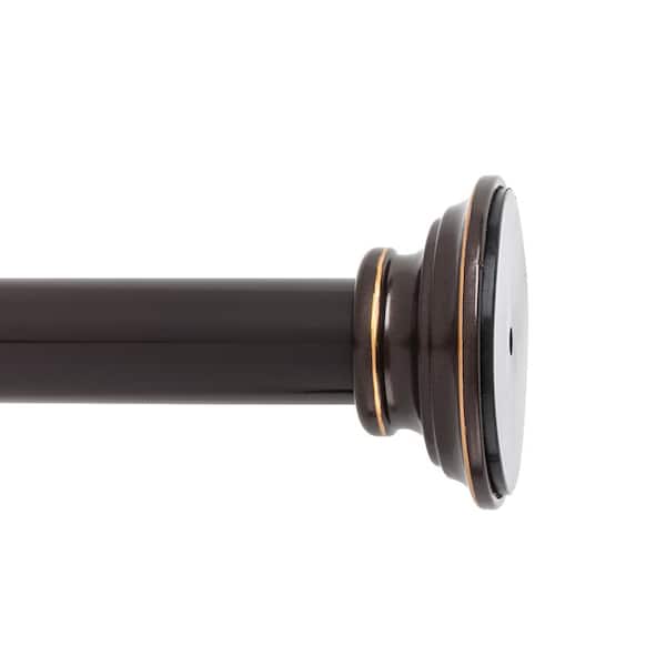 Snugset 30 in. x 52 in. Easy-Install Optional No Tools Adjustable 7/8 in. Window Tension Rod in Bronze