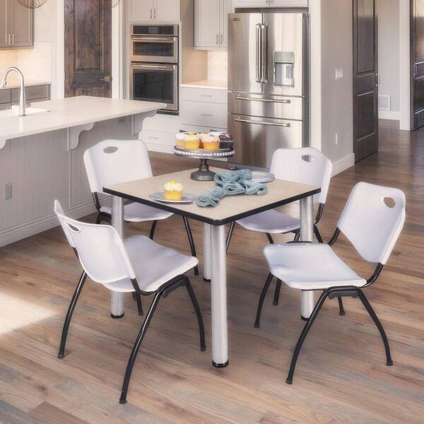 Regency Kee 30 in Maple Top Square Breakroom Table Desk, Chrome