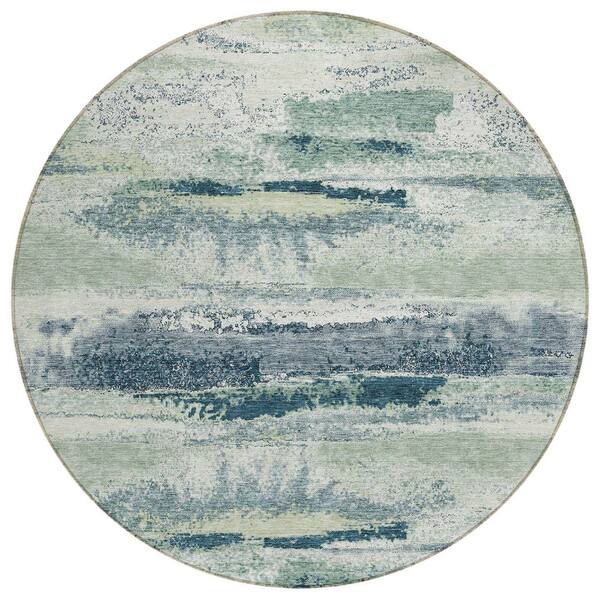 Addison Rugs Chantille Machine Washable Indoor/Outdoor Abstract ACN942 Mint 8 ft. x 8 ft. Area Rug