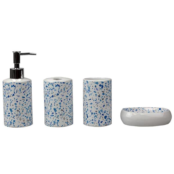Ceramic Bath Accessory Set, Royal Blue Bathroom Set