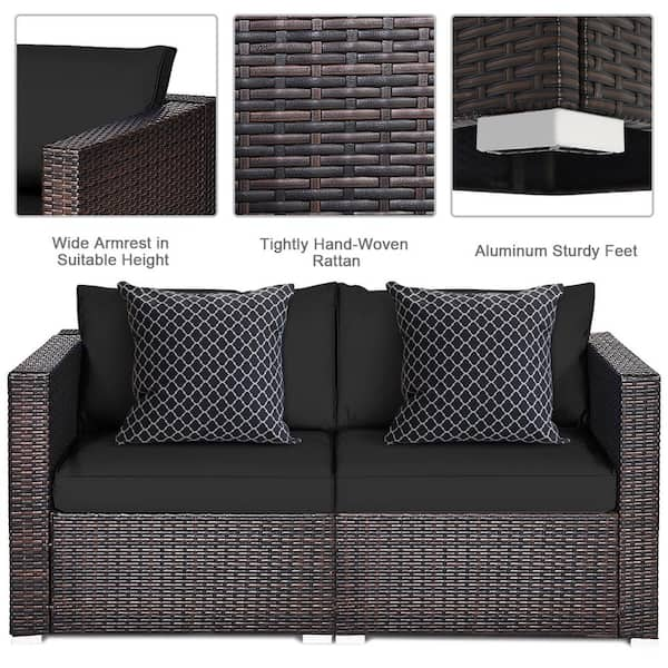 Corner garden best sale sofa black