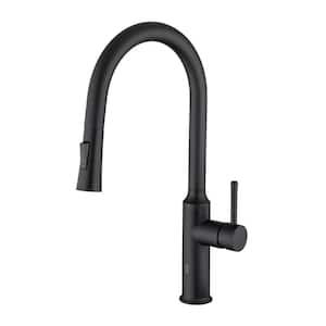 Single Handle Pull Down Sprayer Kitchen Faucet with Touchless Sensor in Matte Black