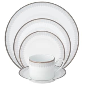 Silver Colonnade (White) Porcelain 5-Piece Place Setting, Service for 1