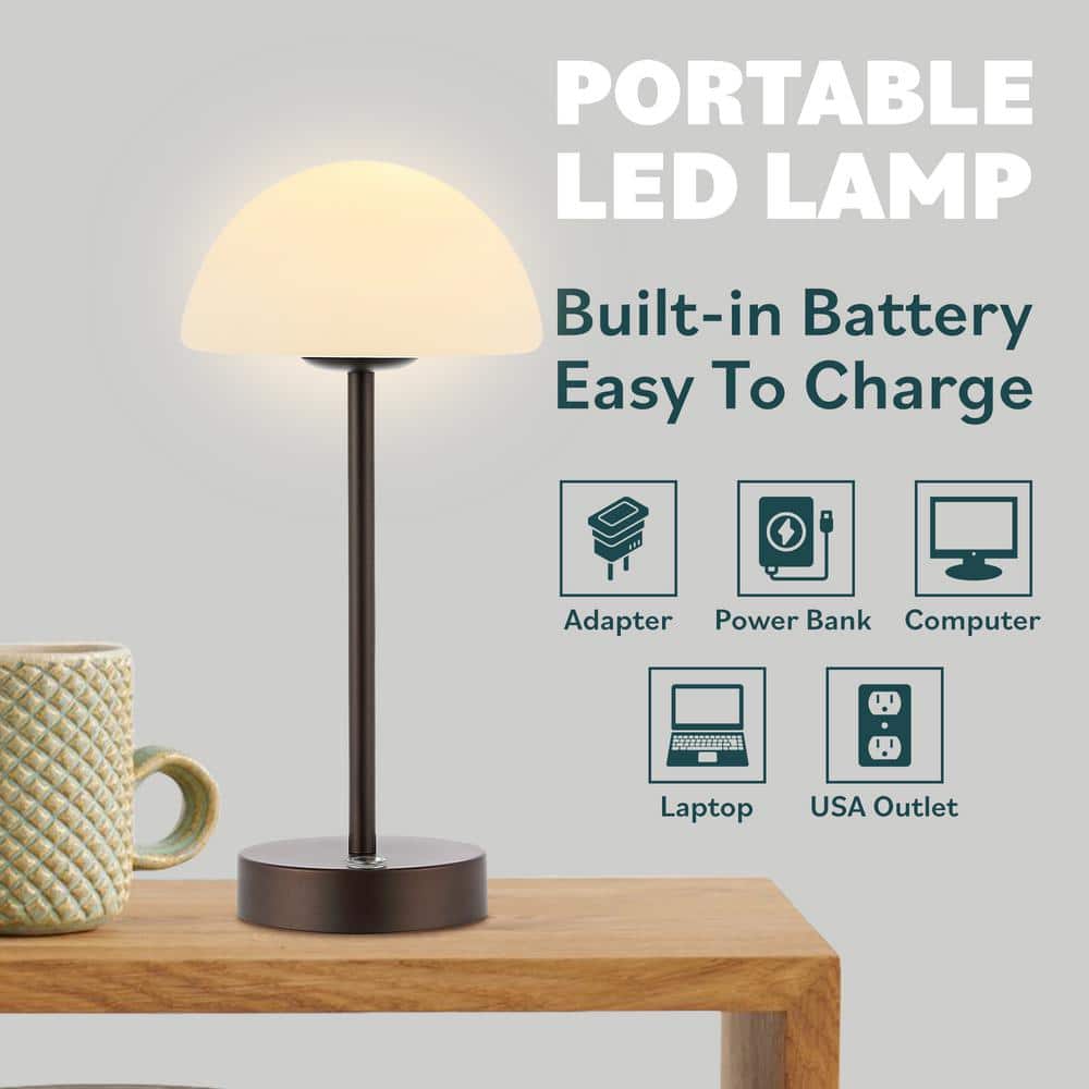 Xavier 12.5" Nickel Polished Cordless LED Buffet Lamp