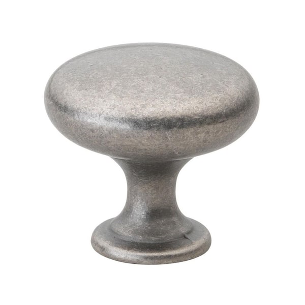 GlideRite 1-1/8 in. Weathered Nickel Classic Round Cabinet Knob (10-Pack)