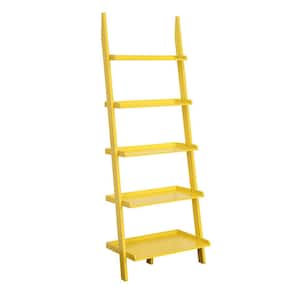 American Heritage 72 in. Yellow Wood 5-Shelf Ladder Bookcase