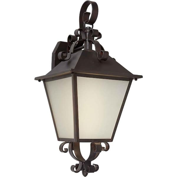 Forte Lighting 1 Light Outdoor Lantern Antique Bronze Finish Frosted Seeded Glass Panels-DISCONTINUED