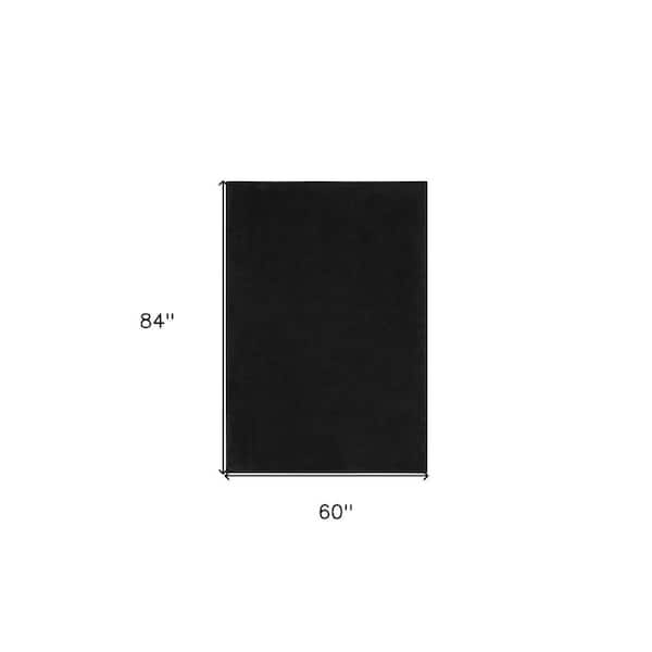 Black 5 ft. x 7 ft. Woven Polypropylene Rectangle Indoor/Outdoor Area Rug