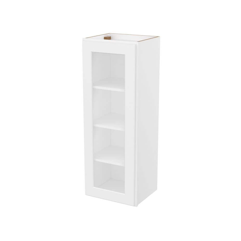15 in. W x 42 in. H x 12 in. D Ready to Assemble Plywood Wall Kitchen Cabinet in Painted White, Glass Not Included, price history on PriceWatchPro