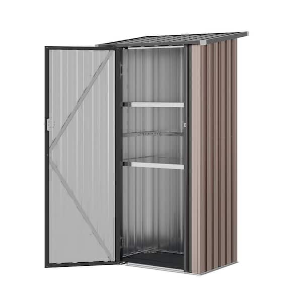 Sizzim 2.9 ft. W x 2 ft. D Metal Storage Shed with 2-Piece Shelves