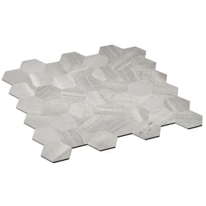 Andes Gray Stone 11.33 in. x 11.41 in. 4mm Stone Peel and Stick Backsplash Tiles (8pcs/7.2 sq.ft Per Case)