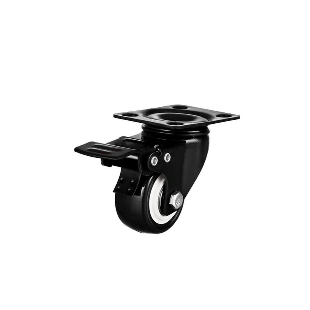 2" Black Heavy-Duty Industrial Caster Wheels Set of 8
