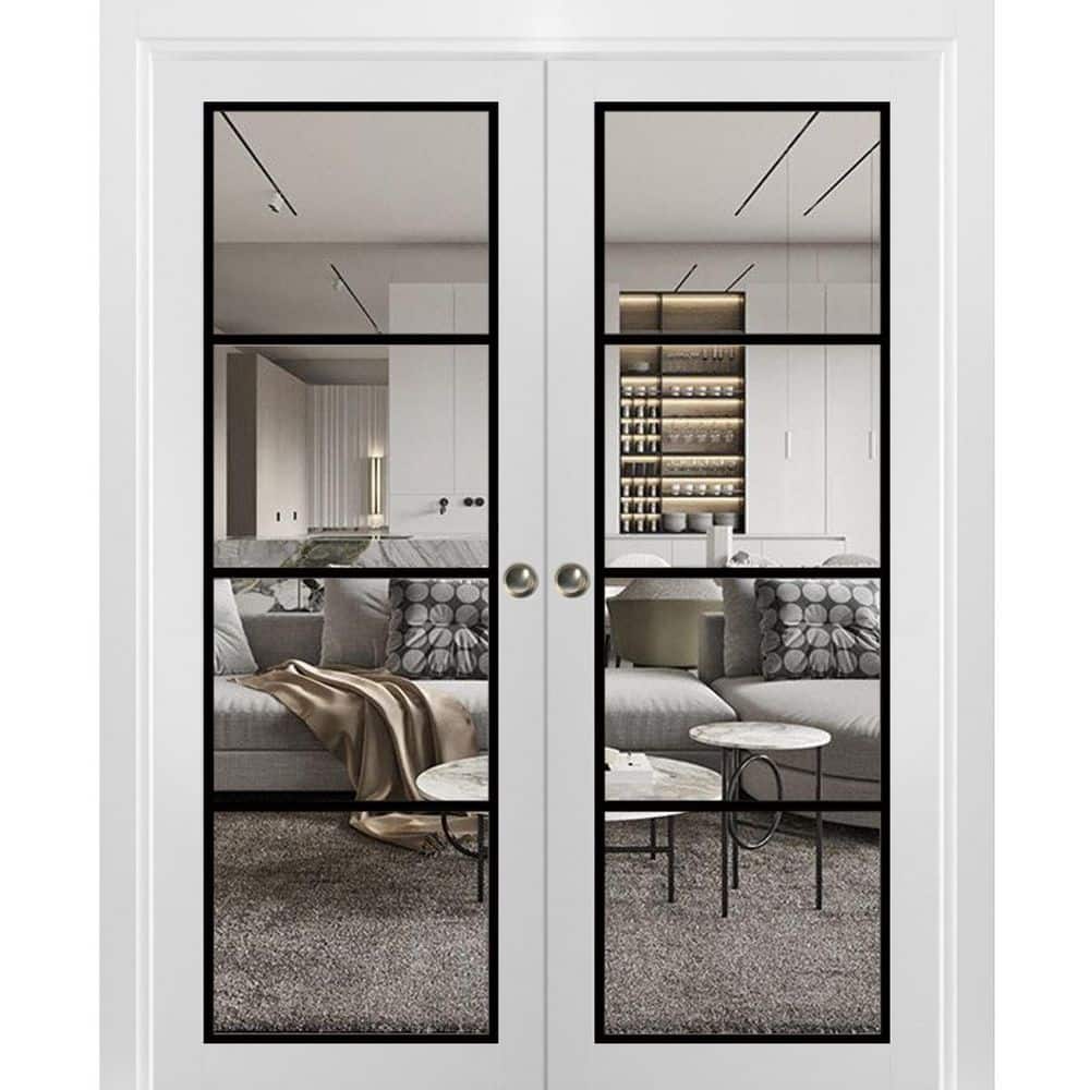 36 in. x 84 in. 2 Panel White Finished MDF Sliding Door with Hardware price history on PriceWatchPro