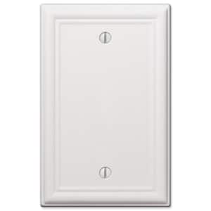 Ascher 1-Gang White Blank Stamped Steel Metal Wall Plate