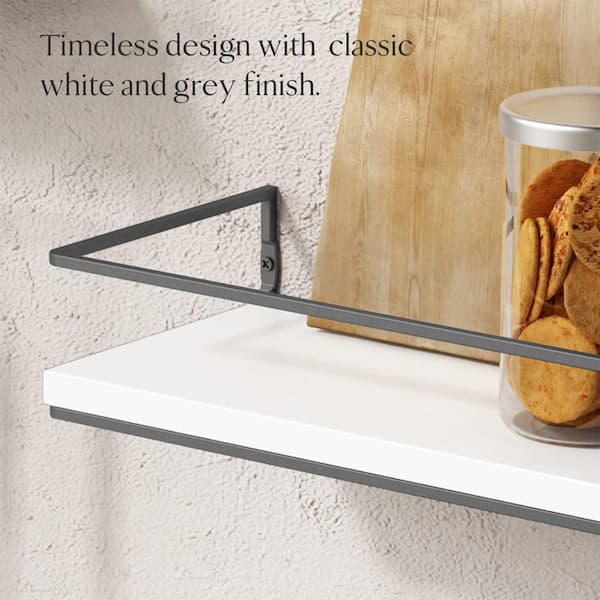 Bestier LED Kitchen Floating Shelves, 34 Industrial Pipe Shelves with  Adjustable Glass Shelves, Wall Mounted Shelf