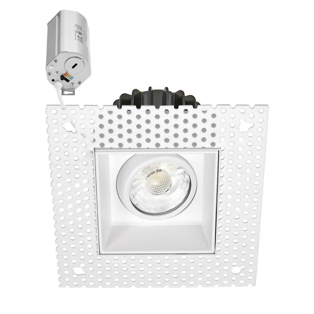3 in. 5 CCT Adjustable Square LED Slim Trimless Eyeball Gimbal Downlight, 600 Lumens, Color Selectable, 360° Rotation price history on PriceWatchPro
