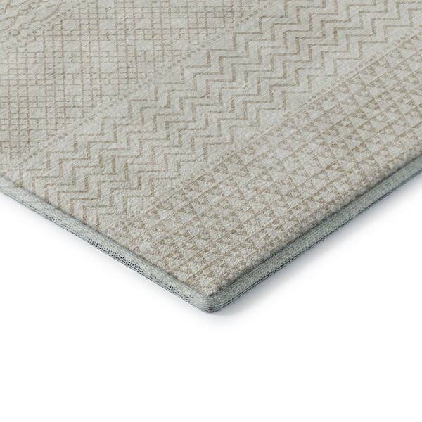 Mayfield Premium Machine Washable Abstract AMF939 Ivory 2 ft. 3 in. x 7 ft. 6 in. Runner Rug