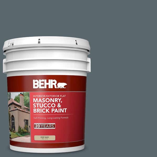 5 gal. #MS-70 Evening Blues Flat Interior/Exterior Masonry, Stucco and Brick Paint