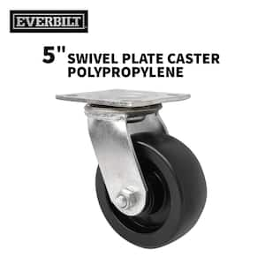 5 in. Black Polypropylene and Steel Swivel Plate Caster with 500 lb. Load Rating