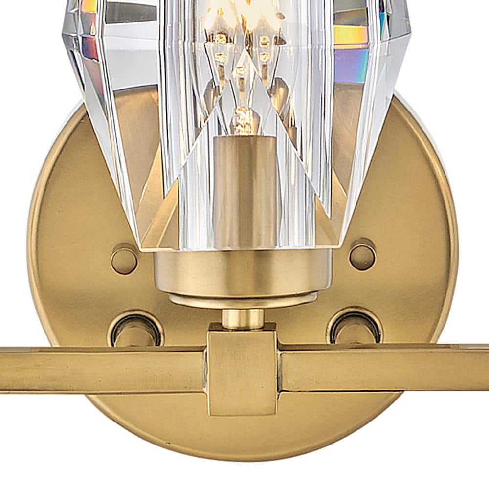 Heritage Brass 3-Light Dimmable Vanity with Faceted Crystal Shades