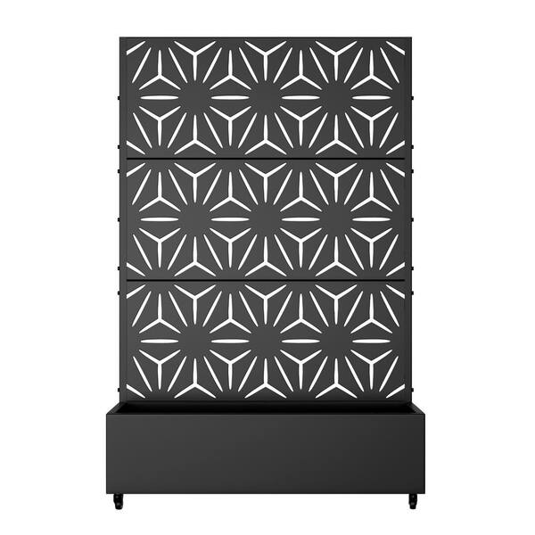 Dovelina Large 47 in. x 72 in. Black Metal Raised Garden Bed Planter