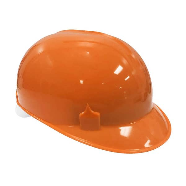 BISON LIFE Orange HDPE Cap Style Bump Cap with 4 Point Pin Lock Suspension