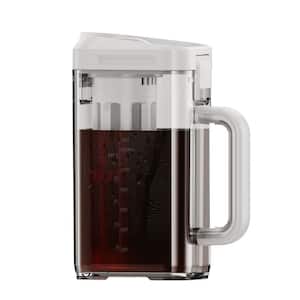 40 oz. Compact White Cold Brew Coffee Maker with 350 Mesh Filter, Leak-Proof, Tea and Coffee Maker Brewer Space Saving