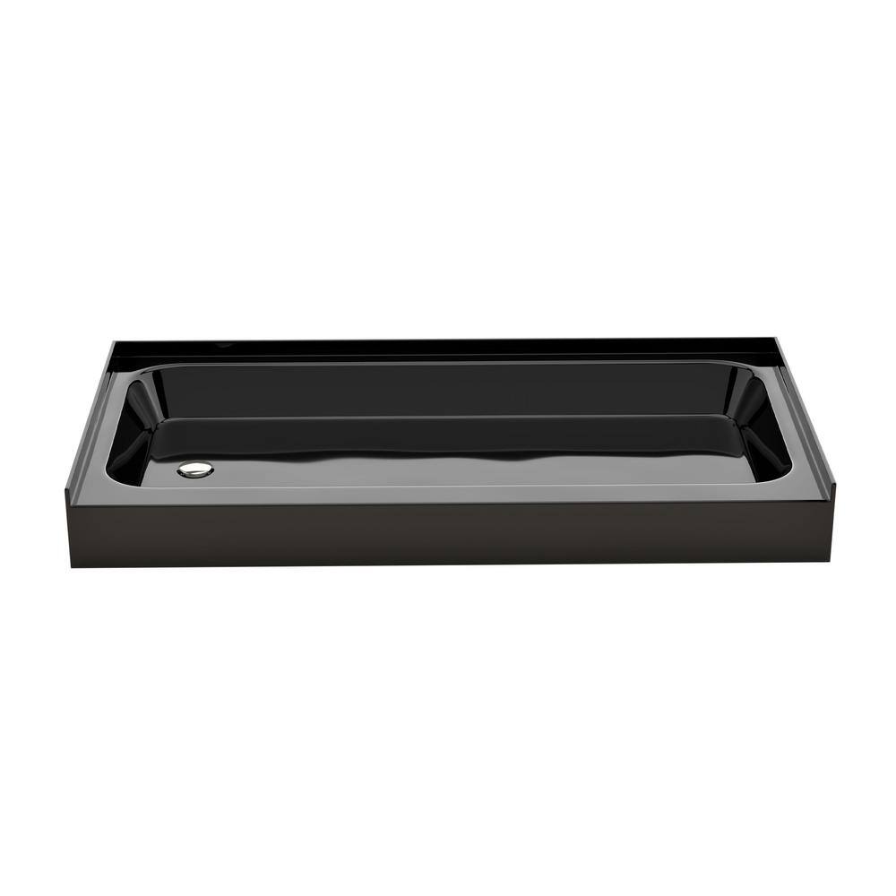 Voltaire 60 in. L x 30 in. W Alcove Shower Pan Base with Left Drain in Glossy Black price history on PriceWatchPro