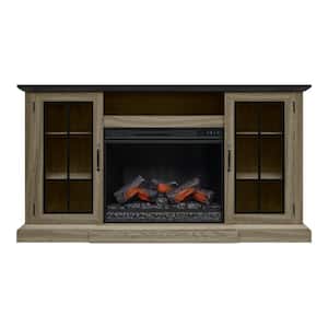 Vinegate 67.75 in W Freestanding Media Mantel Electric Fireplace TV Stand in Gray