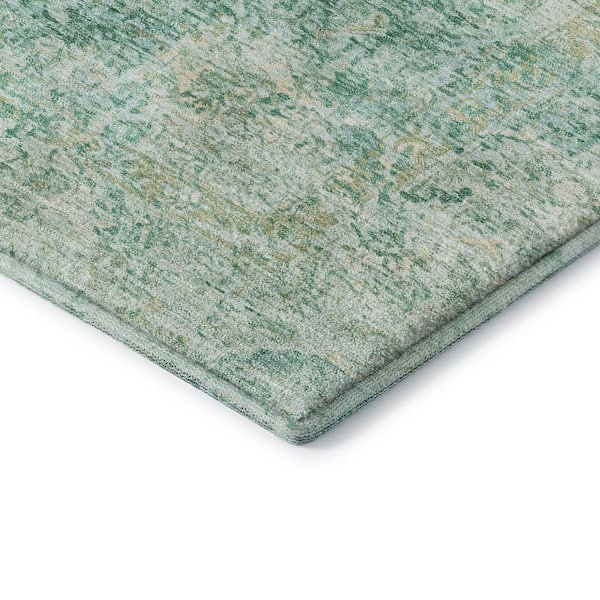 Mayfield Premium Machine Washable Abstract AMF2136 Teal 10 ft. x 14 ft. Area Rug