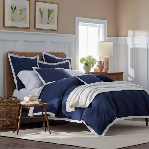 The Company Store Company Cotton Solid Border Trim Navy 16 in. X