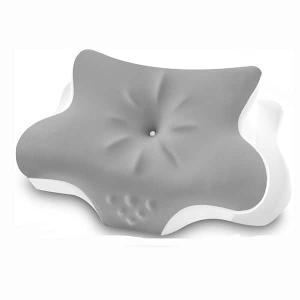 Ergonomic Memory Foam Cervical Pillow for Pain Relief, Bed Pillow for Neck Support with Cooling Cover,Grey