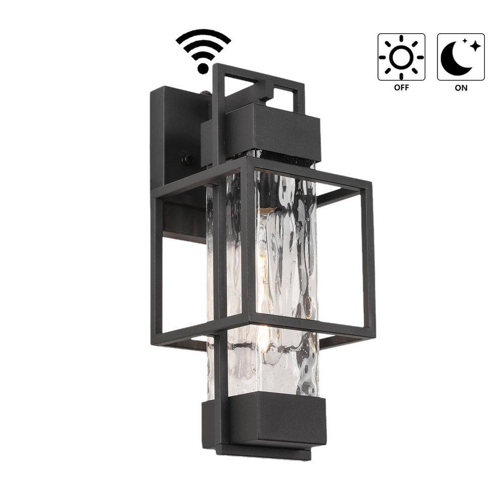 1-Light Textured Black not Motion Sensing Dusk to Dawn Outdoor Hardwired Wall Lantern Sconce with LED price history on PriceWatchPro