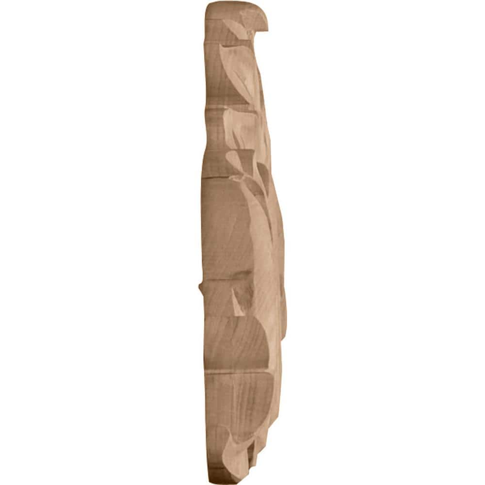 Alder Wood Small Green Leaf Center with Scrolls