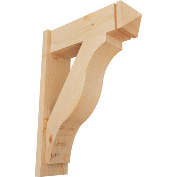 Ekena Millwork 8 in. x 32 in. x 24 in. Fuston Arts and Crafts Smooth Douglas Fir Outlooker