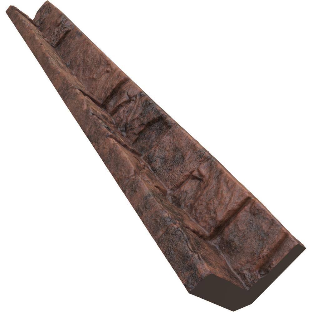 Canyon Brown Faux Stone Siding Panel Inside Corner 3" x 48"