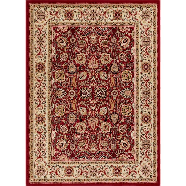 Well Woven Persa Tabriz 5 ft. 3 in. x 7 ft. 3 in. Traditional Oriental Persian Red Area Rug