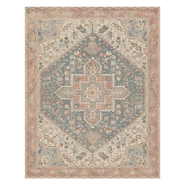 Azira Medallion Red/Beige 8 ft. x 10 ft. Living Room/Bedroom/Dining Room Area Rug
