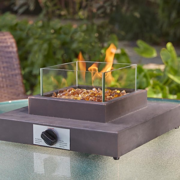 Hampton Bay 8,000BTU Antique Bronze Portable Table Top Gas Fire Pit