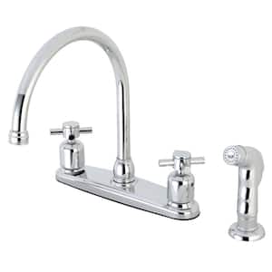 Concord 2-Handle Standard Kitchen Faucet with Side Sprayer in Polished Chrome
