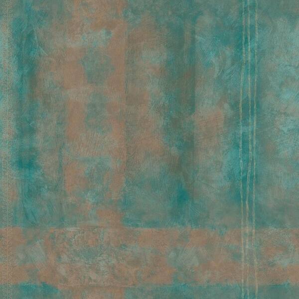 The Wallpaper Company 8 in. x 10 in. Aqua Large Abstract Plaid Wallpaper Sample-DISCONTINUED