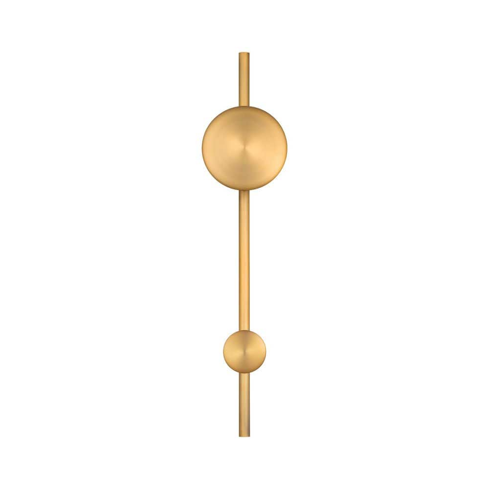 Clocker 28 in. 1-Light Aged Brass Integrated LED Wall Sconce with Acrylic Diffuser 4CCT price history on PriceWatchPro