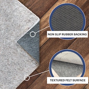 Essentials 4 ft. x 6 ft. Rectangle Felt + Rubber Non-Slip 1/4 in. Thick Rug Pad