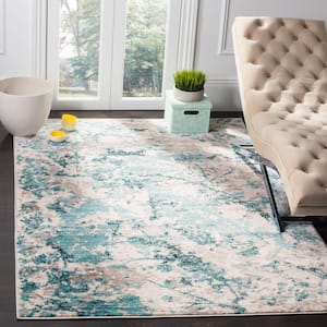 Skyler Blue/Ivory 8 ft. x 8 ft. Square Abstract Area Rug