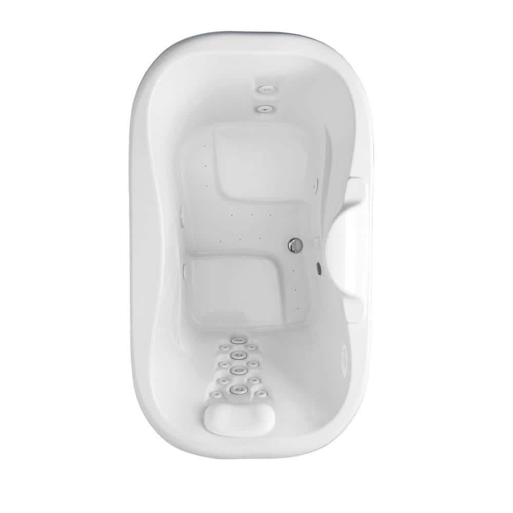 Infinity 72 in. x 42 in. Acrylic Center Drain Oval Drop-in Rectangular Bath