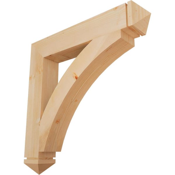 Ekena Millwork 5.5 in. x 38 in. x 38 in. Douglas Fir Thorton Arts and Crafts Smooth Bracket