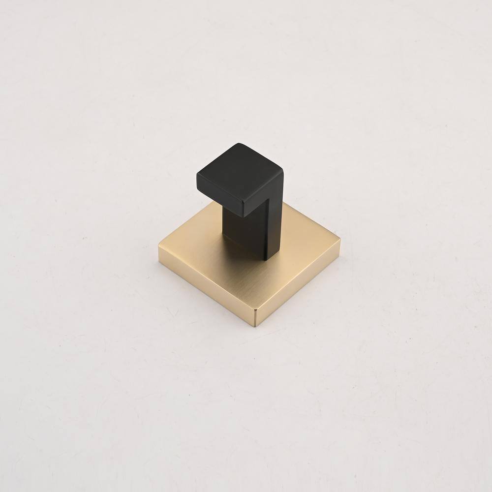 8-Piece Matte Black and Gold Stainless Steel Bathroom Hardware Set