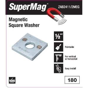 1/2 in. Square Strut Washer Silver Galvanized with Magnets -Strut Fitting - (5-Pack)