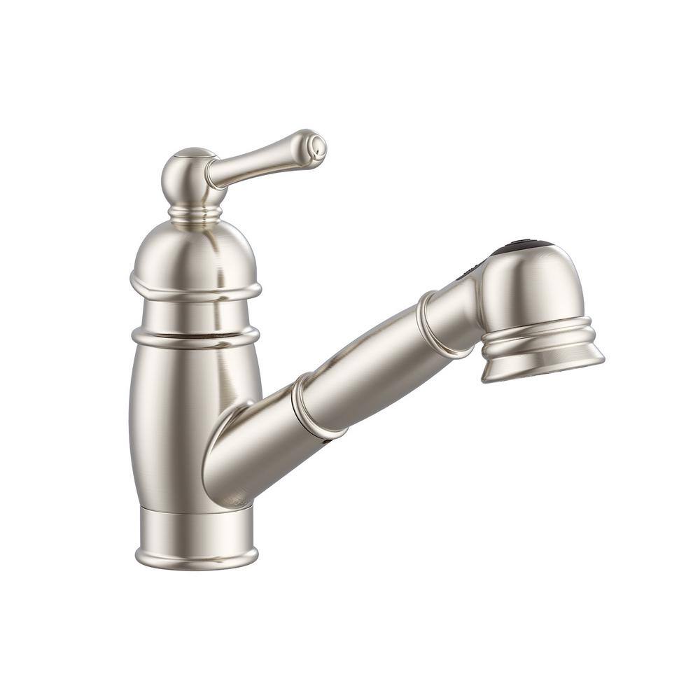 Stainless Steel Traditional Pull-Out Kitchen Faucet with Spray
